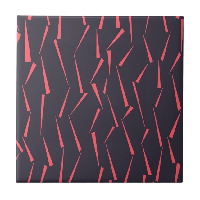 Modern abstract playful geometric triangle pattern ceramic tile (Front)