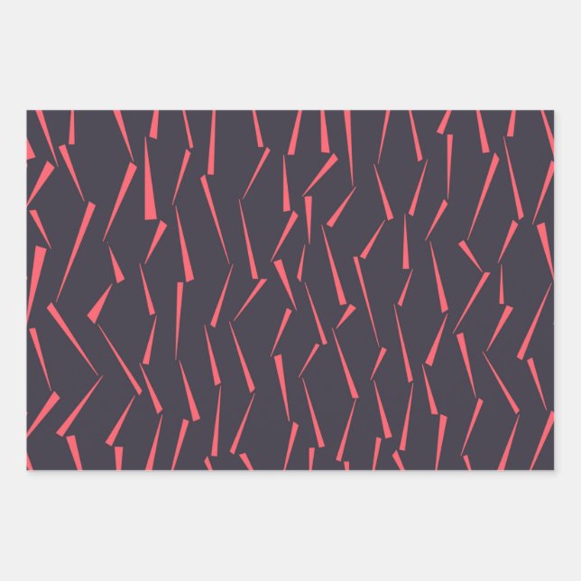 Modern abstract playful geometric triangle pattern wrapping paper sheet (Front)