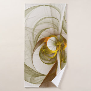 Modern Abstract Precious Metal Colours Fractal Bath Towel