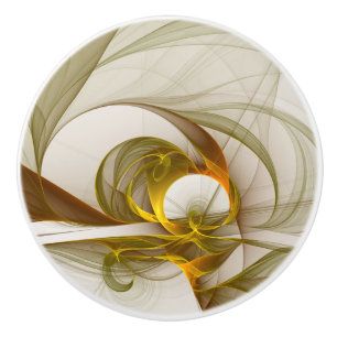 Modern Abstract Precious Metal Colours Fractal Ceramic Knob