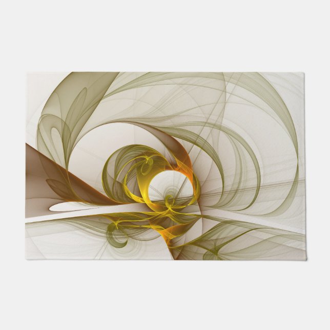 Modern Abstract Precious Metal Colours Fractal Doormat (Front)