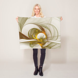 Modern Abstract Precious Metal Colours Fractal Fleece Blanket