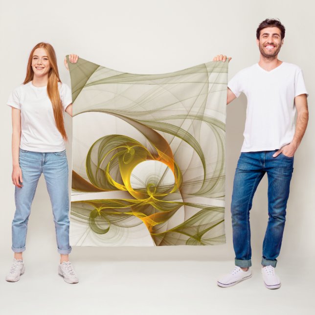 Modern Abstract Precious Metal Colours Fractal Fleece Blanket (In Situ)