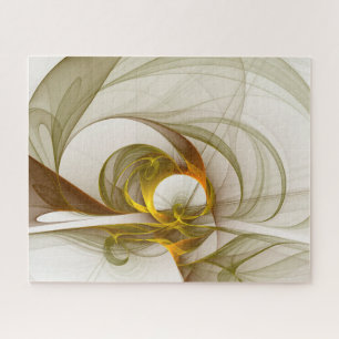 Modern Abstract Precious Metal Colours Fractal Jigsaw Puzzle