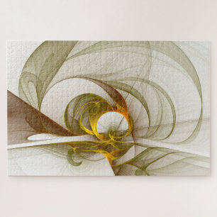 Modern Abstract Precious Metal Colours Fractal Jigsaw Puzzle