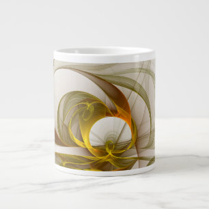 Modern Abstract Precious Metal Colours Fractal Large Coffee Mug