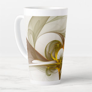 Modern Abstract Precious Metal Colours Fractal Latte Mug