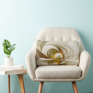 Modern Abstract Precious Metal Colours Fractal Lumbar Cushion