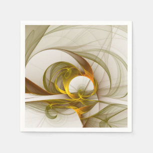 Modern Abstract Precious Metal Colours Fractal Napkin