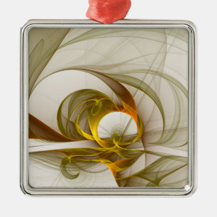 Modern Abstract Precious Metal Colours Fractal Ornament