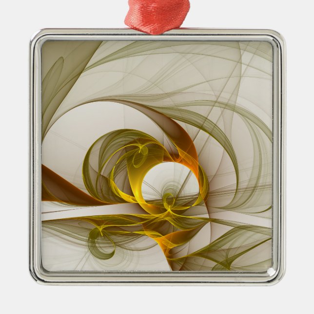 Modern Abstract Precious Metal Colours Fractal Ornament (Front)