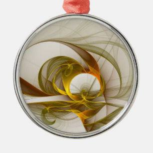 Modern Abstract Precious Metal Colours Fractal Ornament