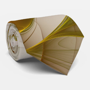 Modern Abstract Precious Metal Colours Fractal Tie