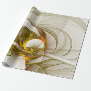 Modern Abstract Precious Metal Colours Fractal Wrapping Paper