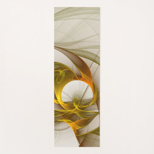 Modern Abstract Precious Metal Colours Fractal Yoga Mat (Front)
