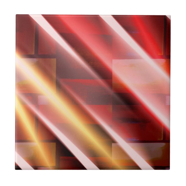 Modern Abstract Print Art Decor Digital Art Ceramic Tile (Front)