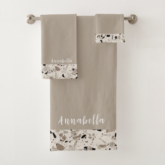Modern Abstract print Bath Towel Set (Insitu)
