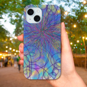 Modern Abstract Psychedelic Art iPhone 15 Case