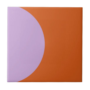 Modern Abstract Purple and Orange Geometric Circle Ceramic Tile