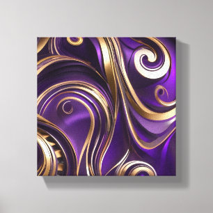 Modern Abstract Purple Canvas Wall Art,  Print