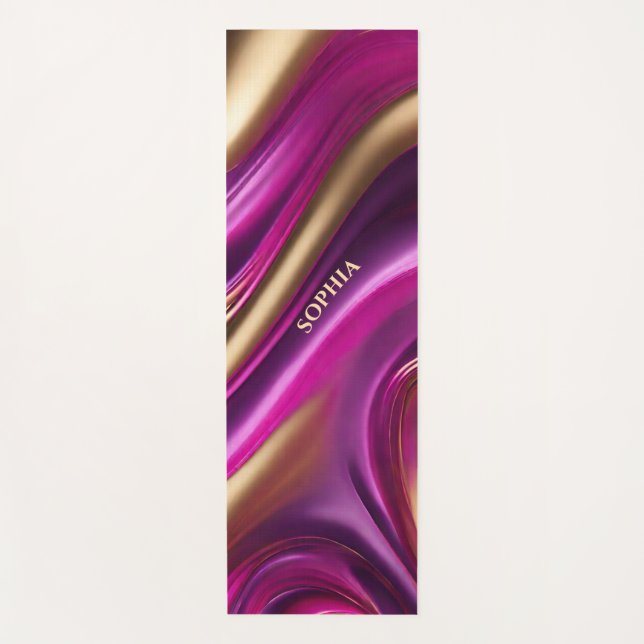 Modern Abstract-Purple Pink and Gold- Yoga Mat (Front)