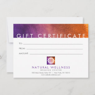 Modern Abstract Purple Wellness Gift Certificate