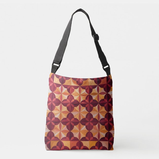 Modern Abstract Quilt,Crossbody Bags Interlocking  (Front)