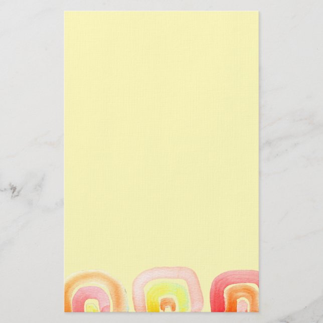 Modern abstract  rainbow art paint stationery (Front)