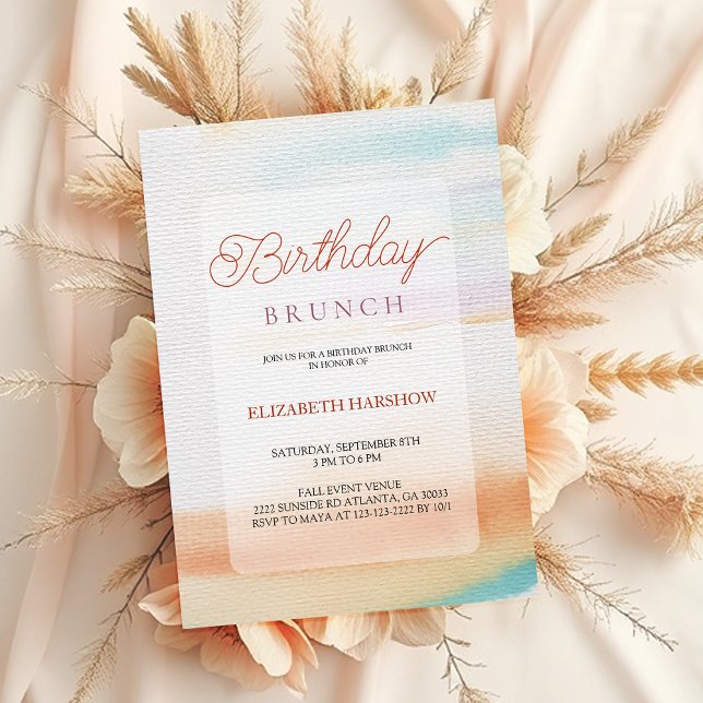 Modern Abstract Rainbow Birthday Invitation (Creator Uploaded)