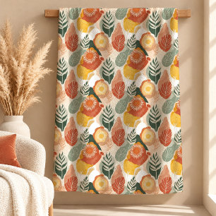 Modern Abstract Rainbow Shapes Boho Blanket Design