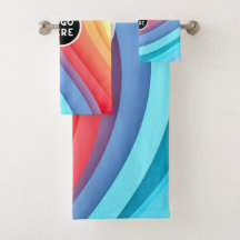 Modern Abstract Rainbow Waves with your Logo 