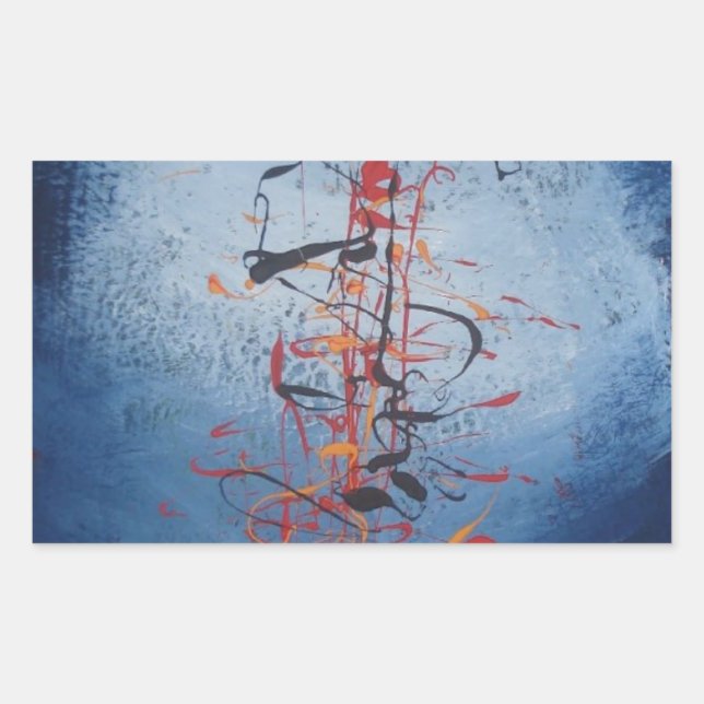 Modern Abstract Rectangular Sticker (Front)