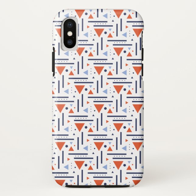 Modern Abstract Red and Blue Geometric Pattern Case-Mate iPhone Case (Back)