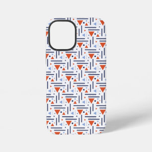 Modern Abstract Red and Blue Geometric Pattern iPhone 12 Mini Case