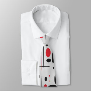 Modern Abstract Red & Black Tie