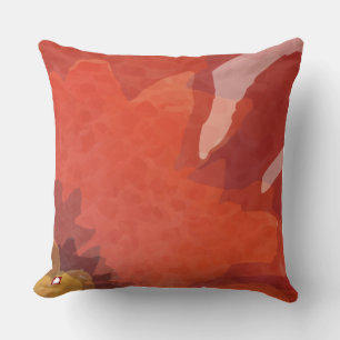 Modern Abstract Red Flower by RD Cushion