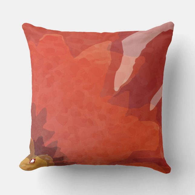 Modern Abstract Red Flower by RD Cushion (Front)