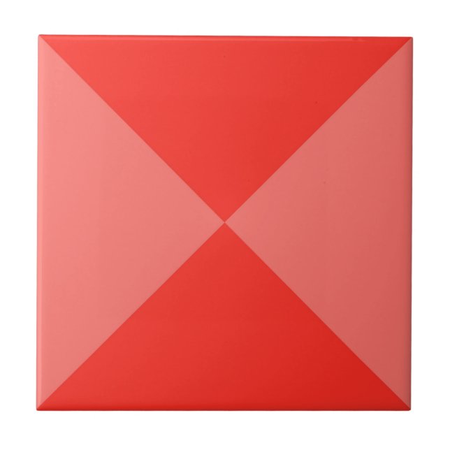 Modern Abstract Red Geometric Triangle Pattern Ceramic Tile (Front)