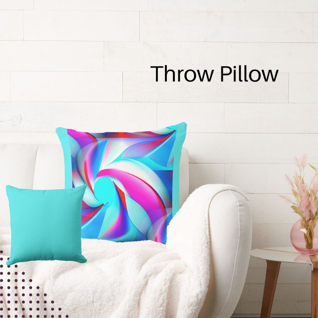 Modern Abstract red, royal and aqua blue, pink Cushion (Creator Uploaded)