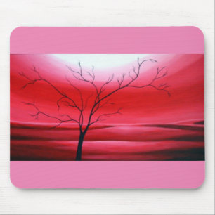 Modern Abstract Red Sky Tree Template Elegant Mouse Pad