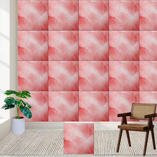 Modern Abstract Red Watercolor Ceramic Tile (Modern Abstract Red Watercolor Ceramic Tile)