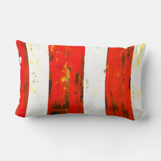 Modern Abstract Red, White and Blue Flag-like Lumbar Cushion