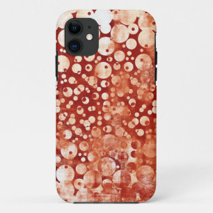 Modern Abstract Red White Bubles patterned iPhone 11 Case