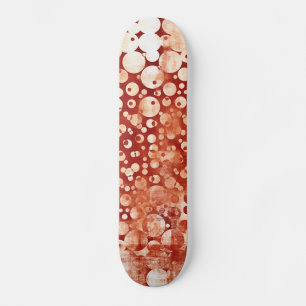 Modern Abstract Red White Bubles patterned Skateboard