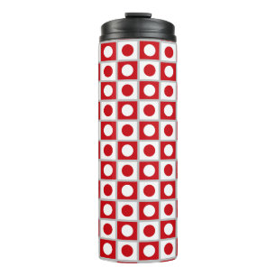 Modern Abstract Red & White Thermal Tumbler