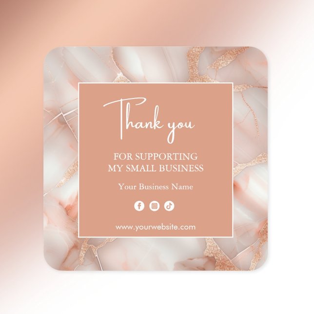 Modern Abstract Rose Gold Business Sticker (Creator Uploaded)