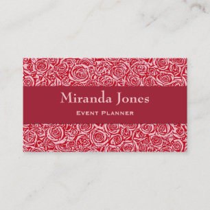 Modern Abstract Rose Pattern, Rose Red and Pink Business Card