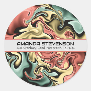 Modern Abstract Round Envelope Seals