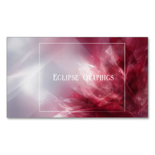 Modern Abstract Ruby Red White Light Flow Magnetic Business Card