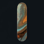 Modern Abstract Rustic Liquid Marble Paint Skateboard<br><div class="desc">This modern design features a rustic liquid marble pain in orange,  teal and brown tones #marble #liquidart #orange #teal #brown #rustic #masculine #giftsforguys #giftsforhim #giftsforher #feminine #girly #customgifts #skate #skateboards #skateboarding #outdoor #sports #sportsequipment #fun #fashion #customdesign  #custom #christmas #birthday #holidays</div>